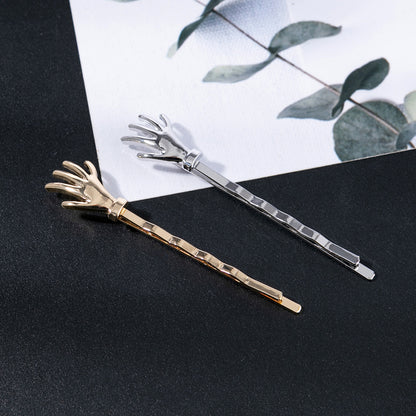 Metal Skull Hand Hair Clips for Women