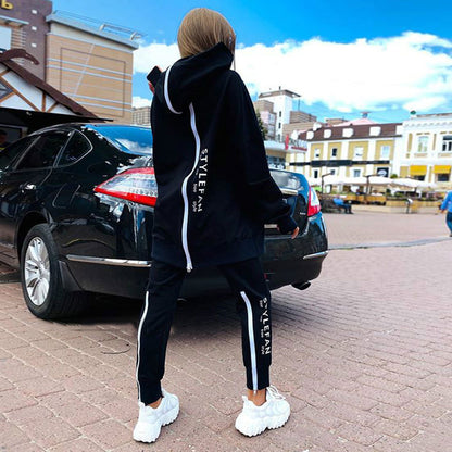 Women Long Hoodie Pantsuit Set