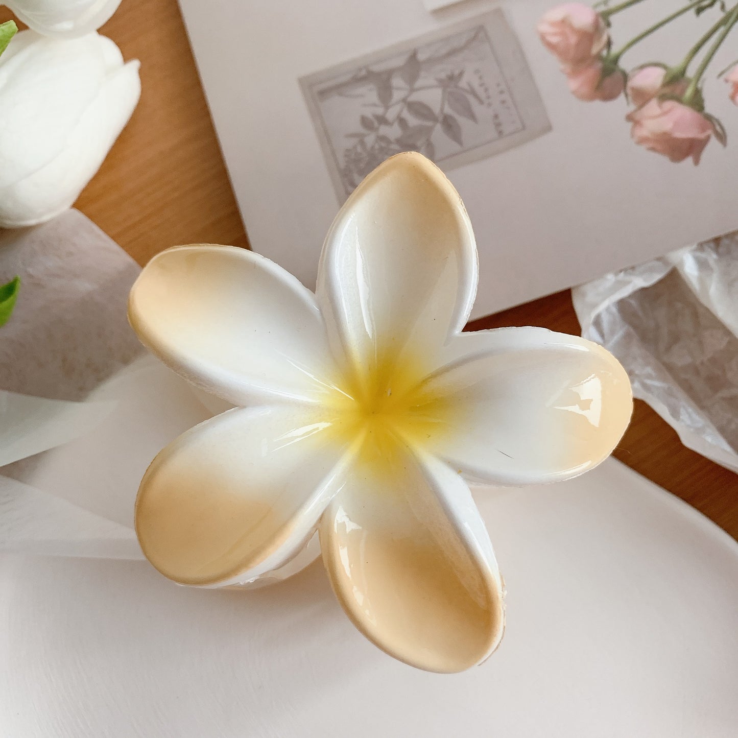 Plumeria Flower Hair Clips