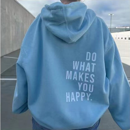 Loose Sport Hoodie Printed Sweatshirt