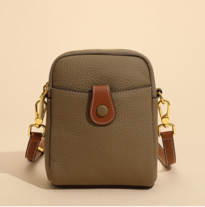 Lychee Pattern Leather Crossbody Bag