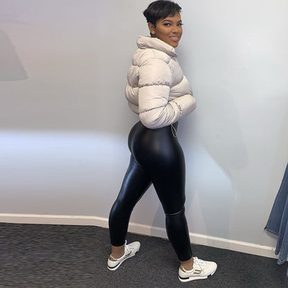 Women Short Stand Collar Winter Coat