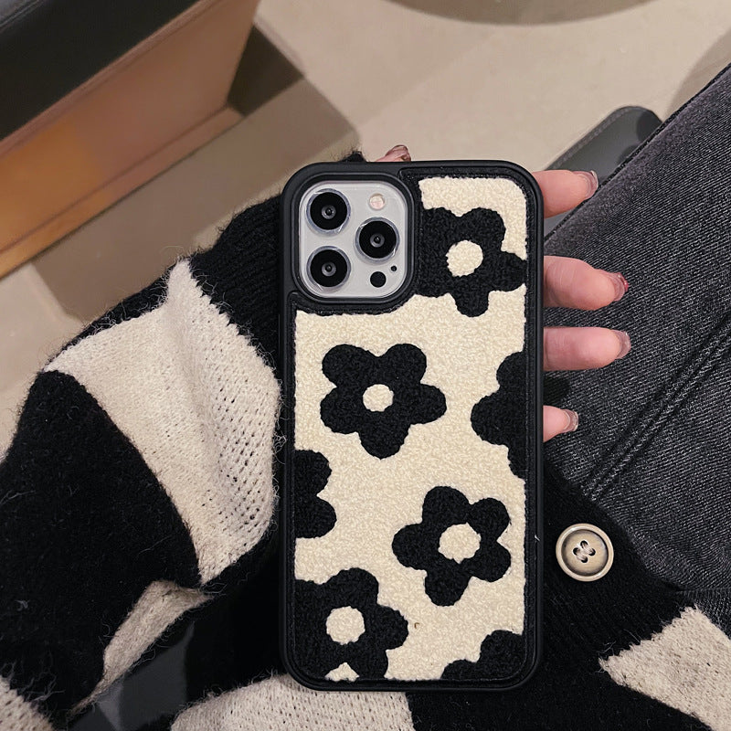Plush Flower Phone Case for Autumn & Winter