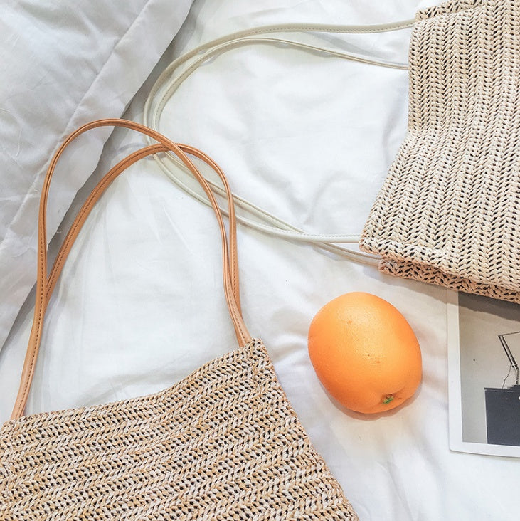 Straw Woven Shoulder Tote Bag