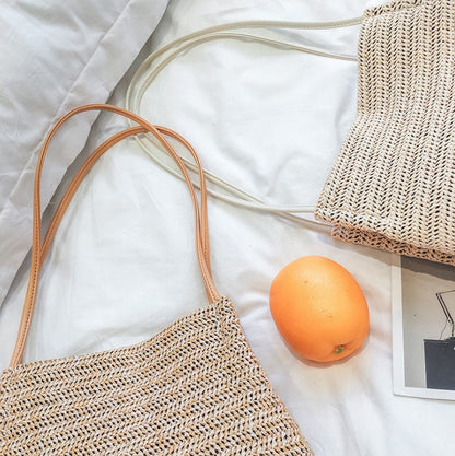 Straw Woven Shoulder Tote Bag