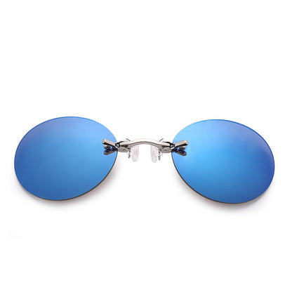 Frameless Round Clip-On Sunglasses