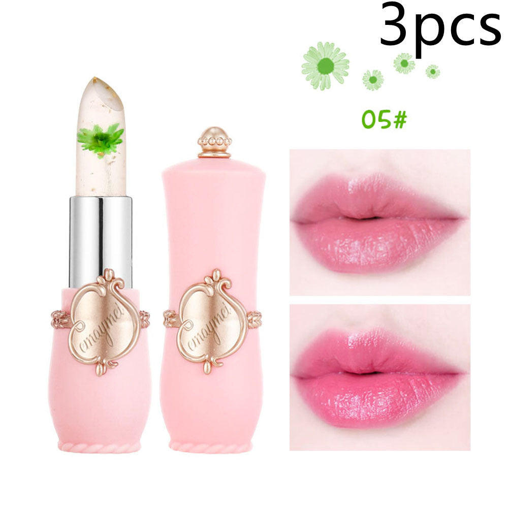 Moisturizing Color-Changing Lip Balm with Dried Flower