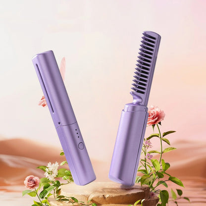 Professional Wireless Hair Straightener & Curler Comb
