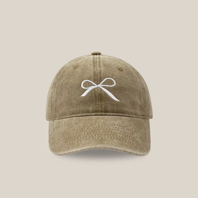 Bowknot Embroidery Denim Cap