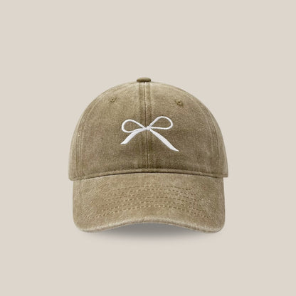 Bowknot Embroidery Denim Cap