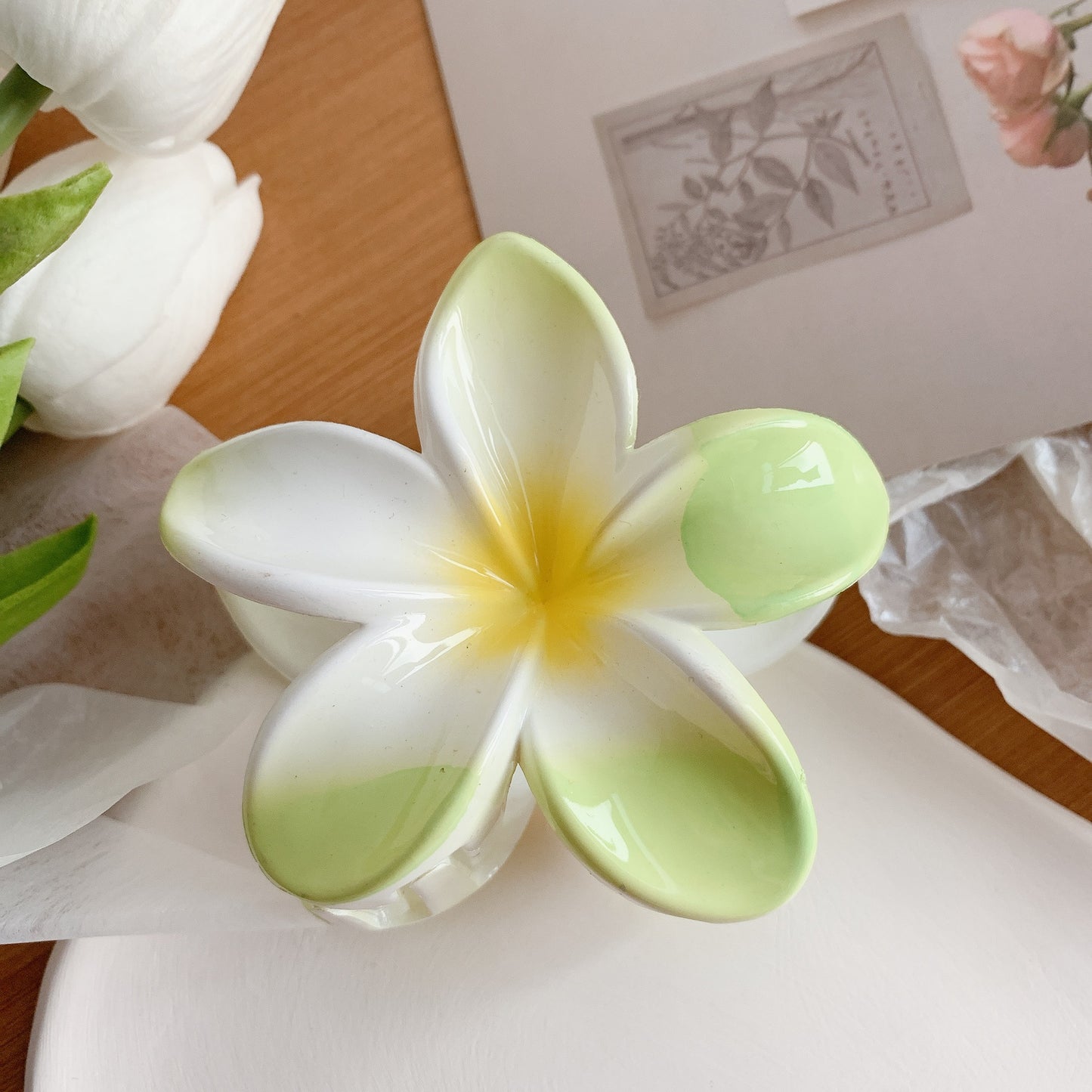 Plumeria Flower Hair Clips