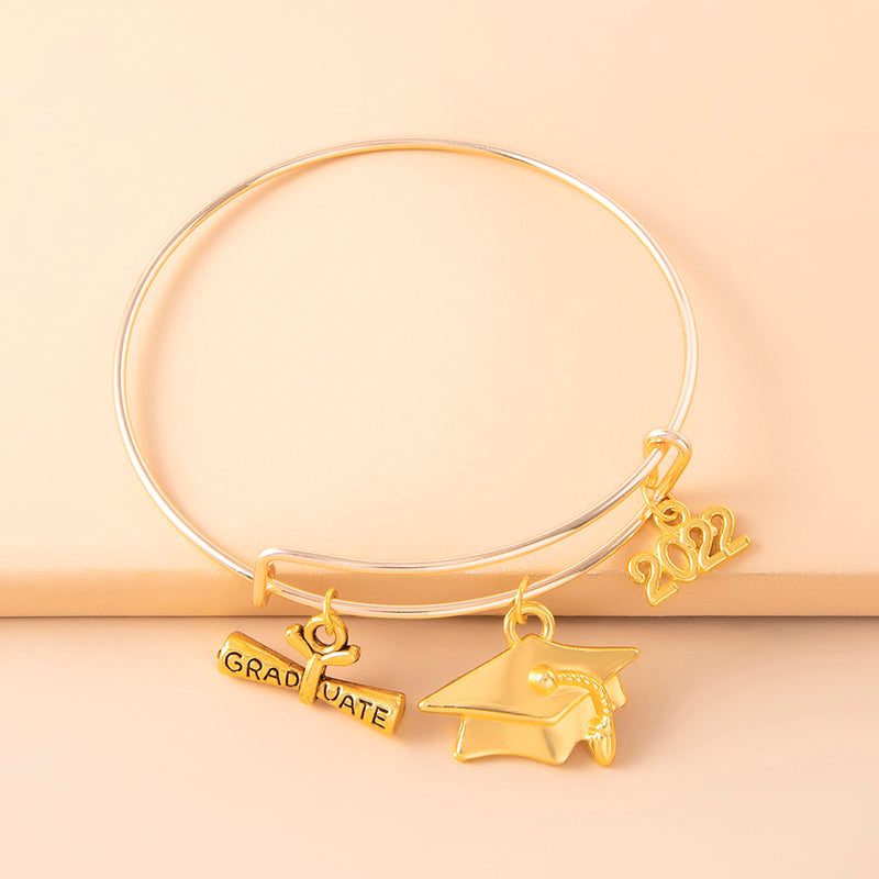 Graduation Cap Charm Bracelet