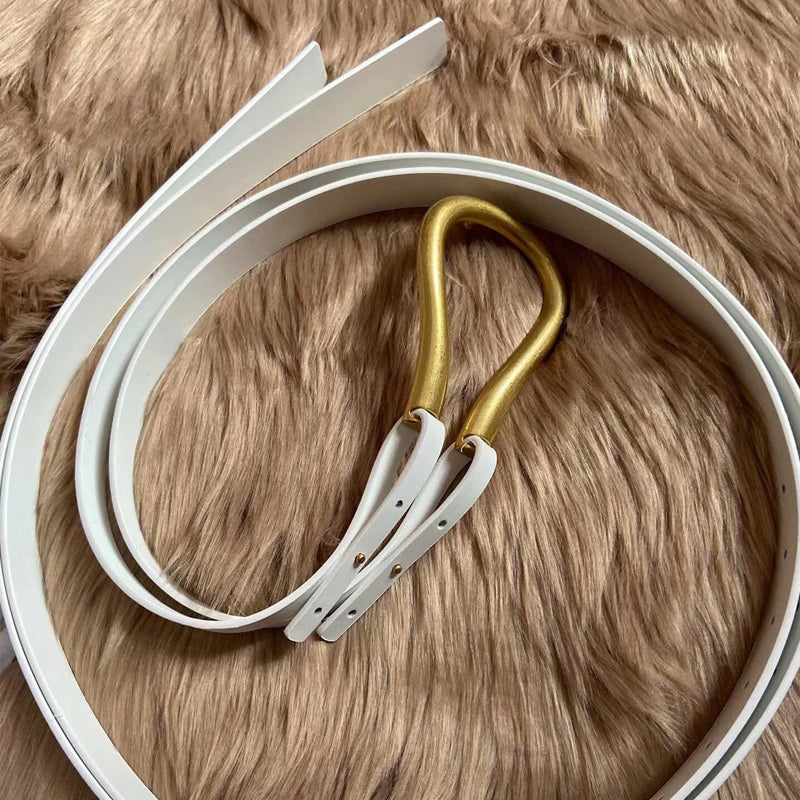 Women Retro Gold Buckle Belt