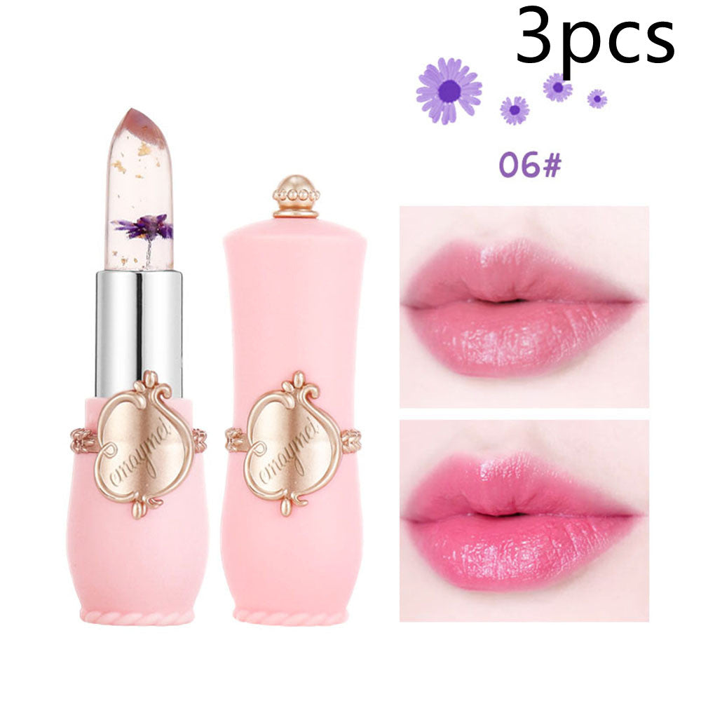Moisturizing Color-Changing Lip Balm with Dried Flower