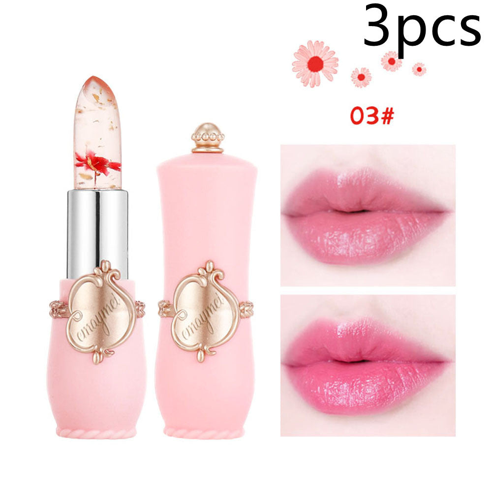Moisturizing Color-Changing Lip Balm with Dried Flower