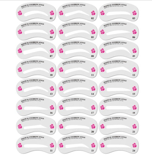 24-Piece Eyebrow Stamp & Shaping Stencil Kit