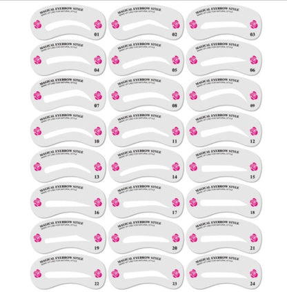 24-Piece Eyebrow Stamp & Shaping Stencil Kit