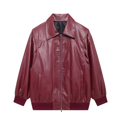 Women Lapel Zip-Up Moto Jacket