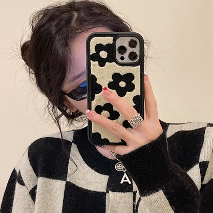 Plush Flower Phone Case for Autumn & Winter