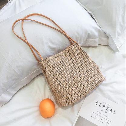 Straw Woven Shoulder Tote Bag