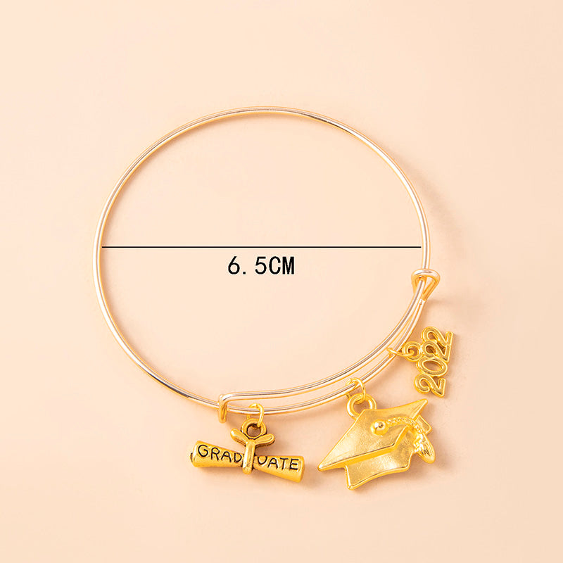 Graduation Cap Charm Bracelet