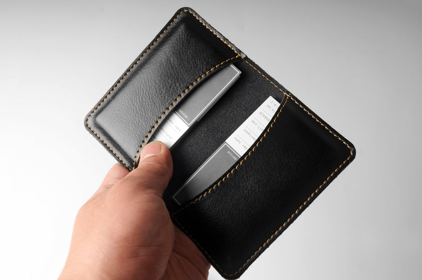 Leather Business Card Holder for Men & Women