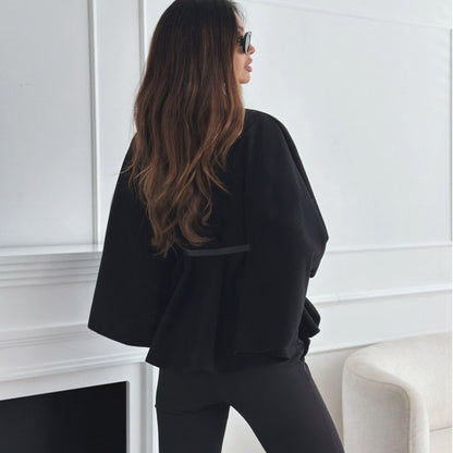 Women Stand Collar Batwing Sleeve Cloak Top