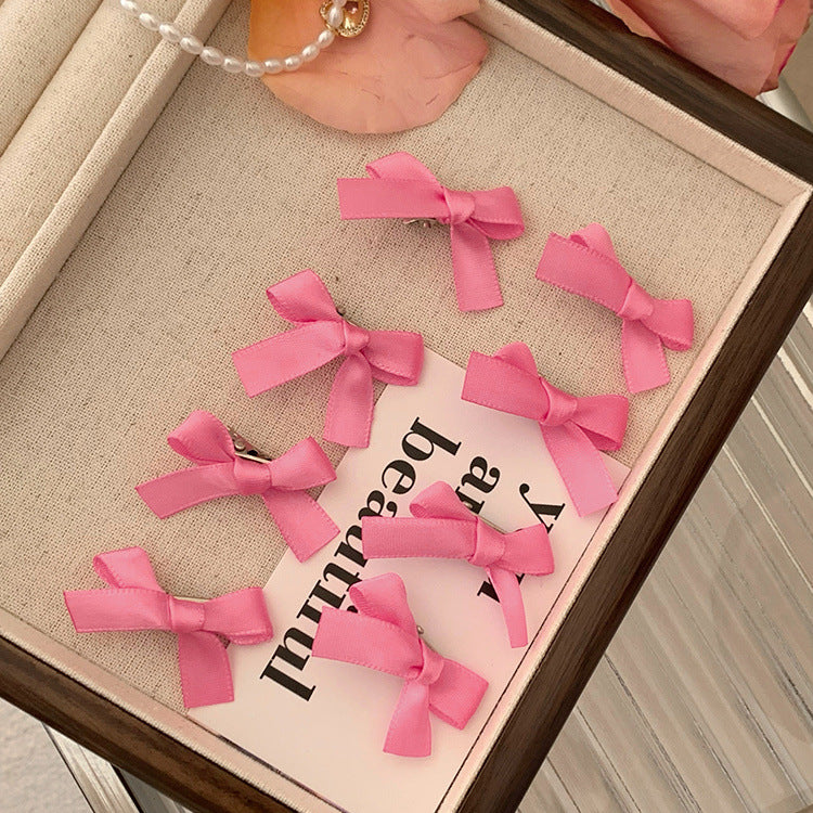 8-Pack Pink Ribbon Bow Hair Clips