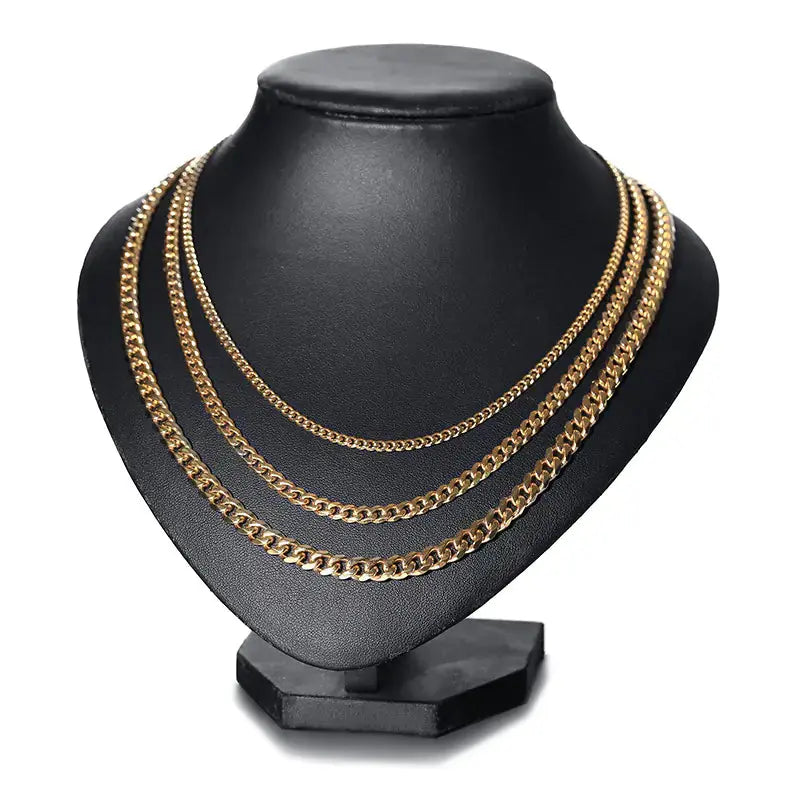 Cuban Link Twin Gold Necklace for Women