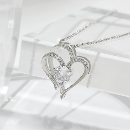 Double Heart Zircon Necklace