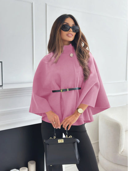 Women Stand Collar Batwing Sleeve Cloak Top