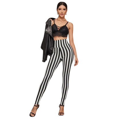Vertical Stripe High Waist Leggings
