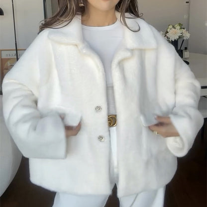 Women Loose Lapel Furry Coat
