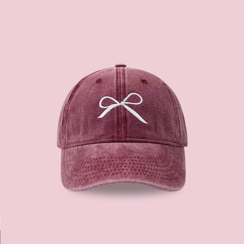 Bowknot Embroidery Denim Cap