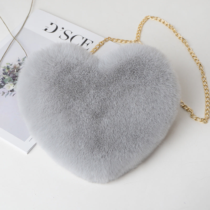 Love Plush Chain Shoulder Bag for Women