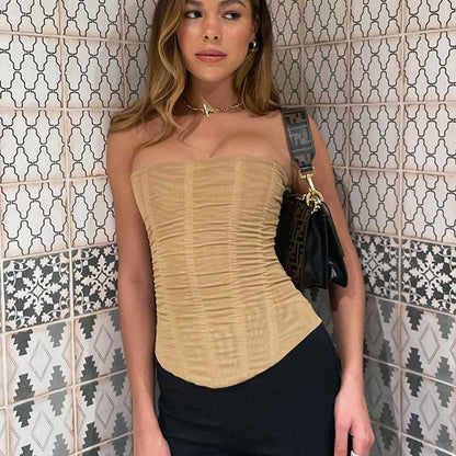 Mesh Sleeveless Crop Top