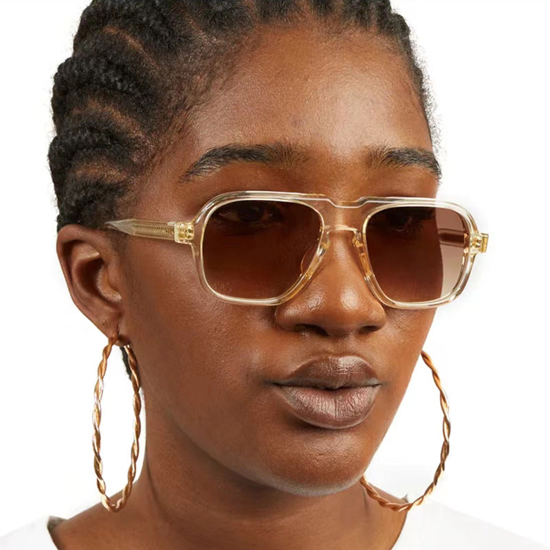 Unisex Vintage Large Rim Driving Sunglasses