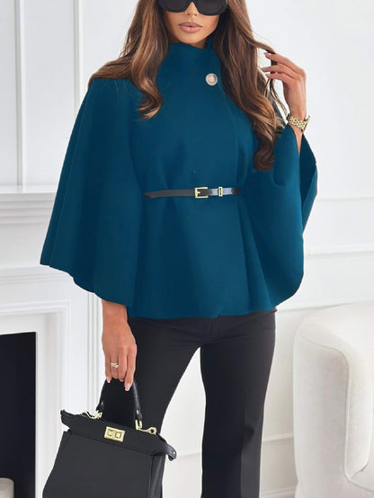 Women Stand Collar Batwing Sleeve Cloak Top
