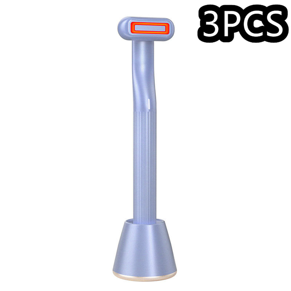 5-in-1 360° Rotary Eye & Face Massage Wand with Red LED & Warm Therapy