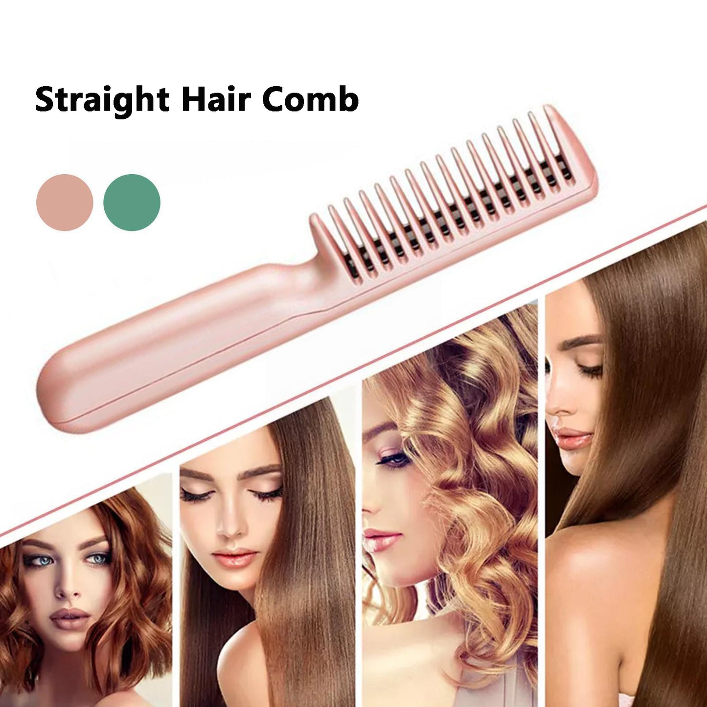 2-in-1 Wireless Hair Straightener & Curler Comb