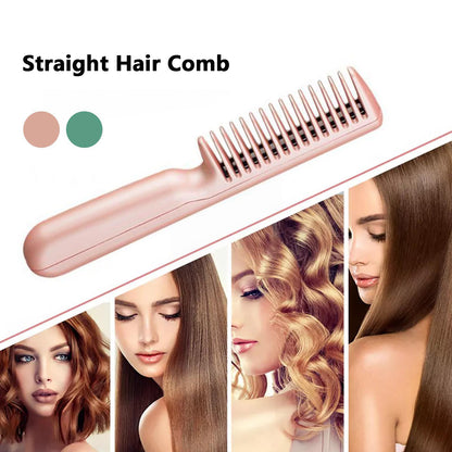 2-in-1 Wireless Hair Straightener & Curler Comb