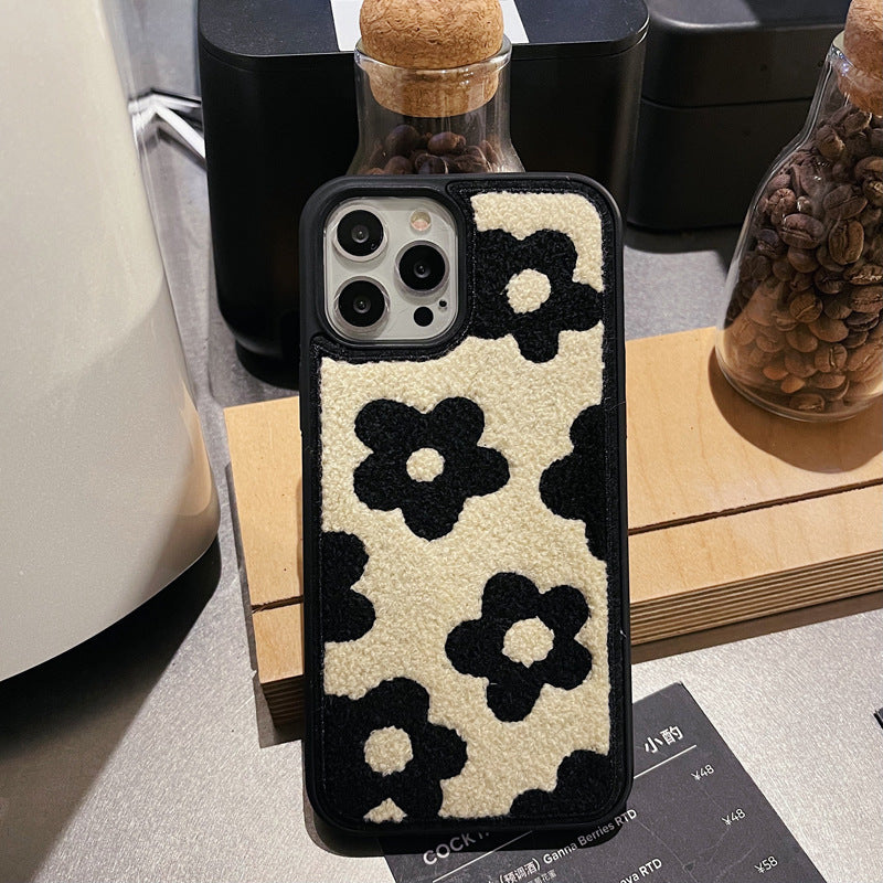 Plush Flower Phone Case for Autumn & Winter