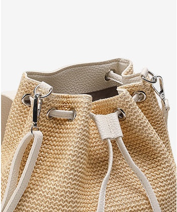 Mini Straw Woven Travel Backpack