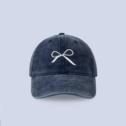 Bowknot Embroidery Denim Cap
