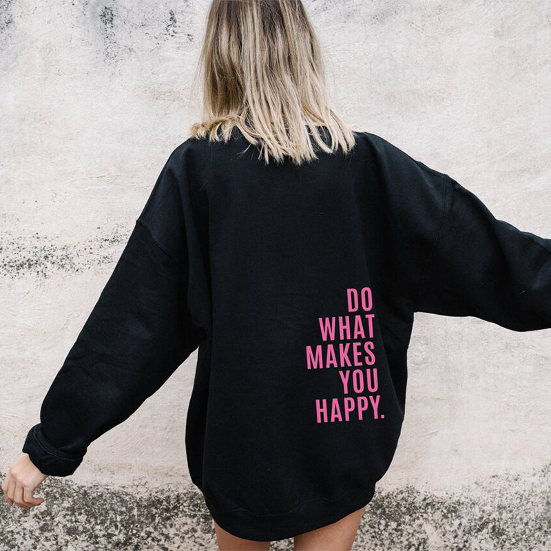 Loose Sport Hoodie Printed Sweatshirt