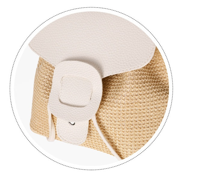 Mini Straw Woven Travel Backpack