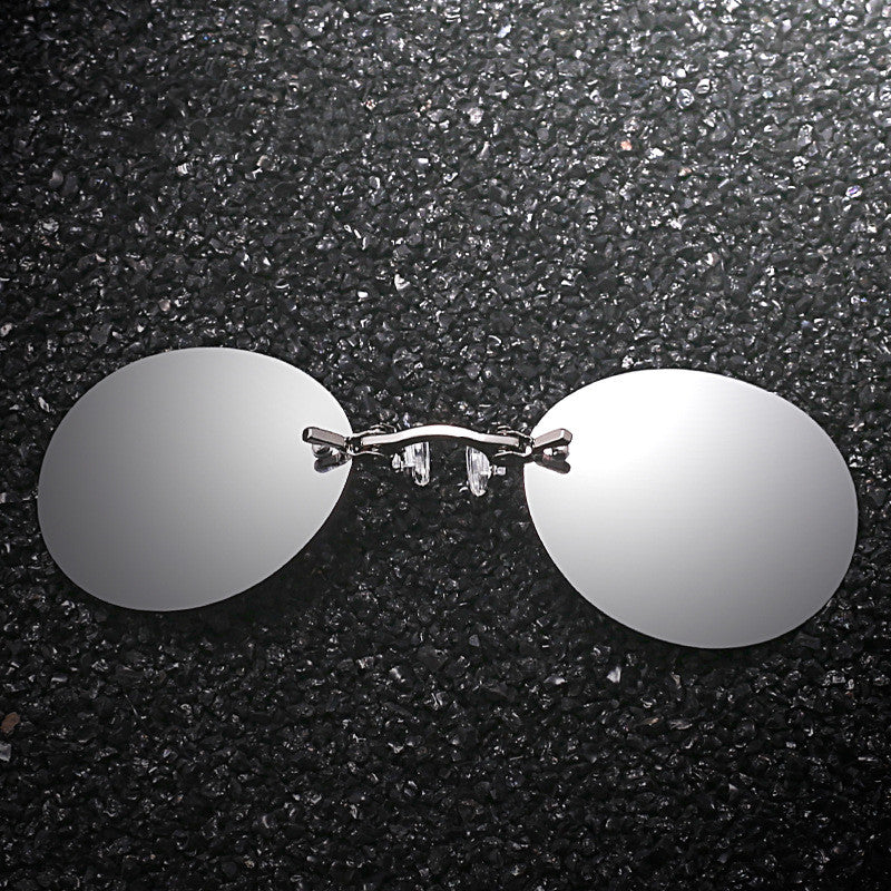Frameless Round Clip-On Sunglasses