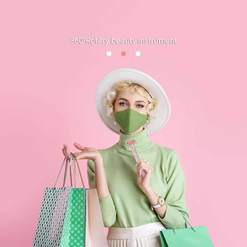 5-in-1 360° Rotary Eye & Face Massage Wand with Red LED & Warm Therapy