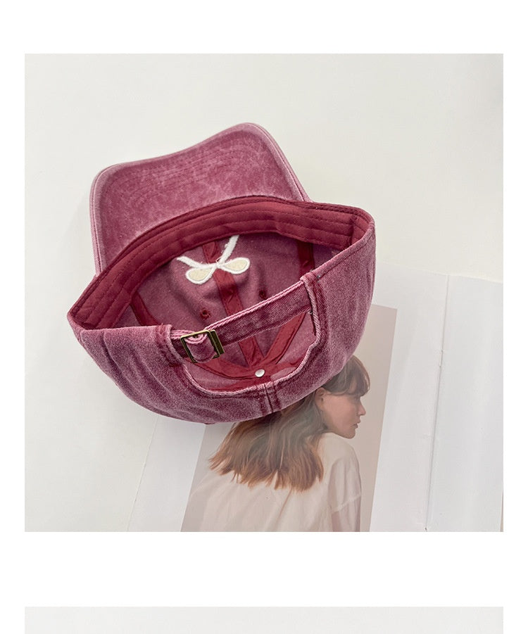 Bowknot Embroidery Denim Cap