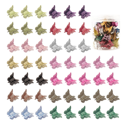 Glitter Mini Butterfly Hair Clips Set